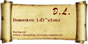 Domonkos Líviusz névjegykártya